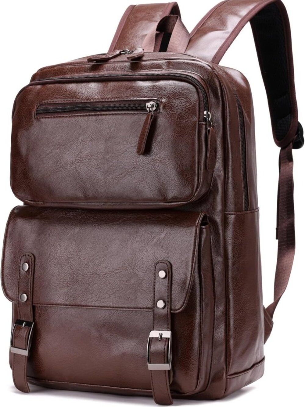 Stylish Casual Leather Backpack for Men & Women - Daily Commuter Work Bag